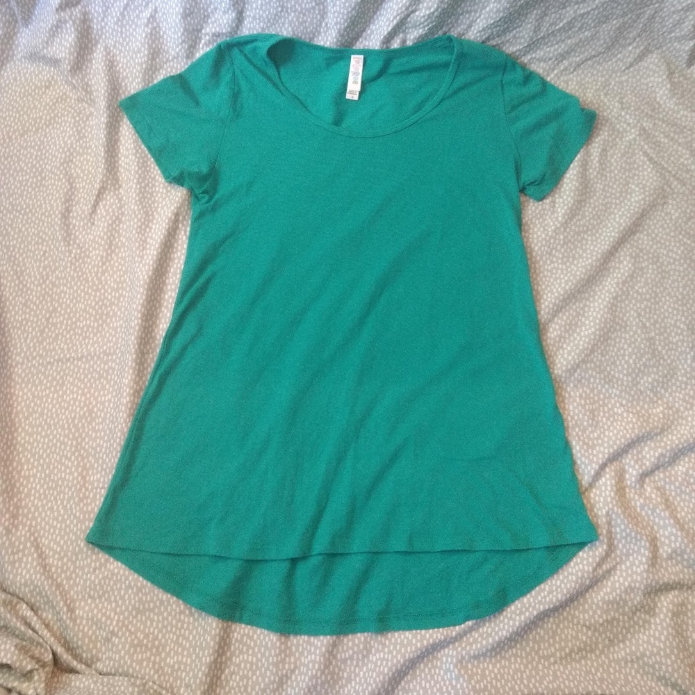 LulaRoe Small Teal Classic T